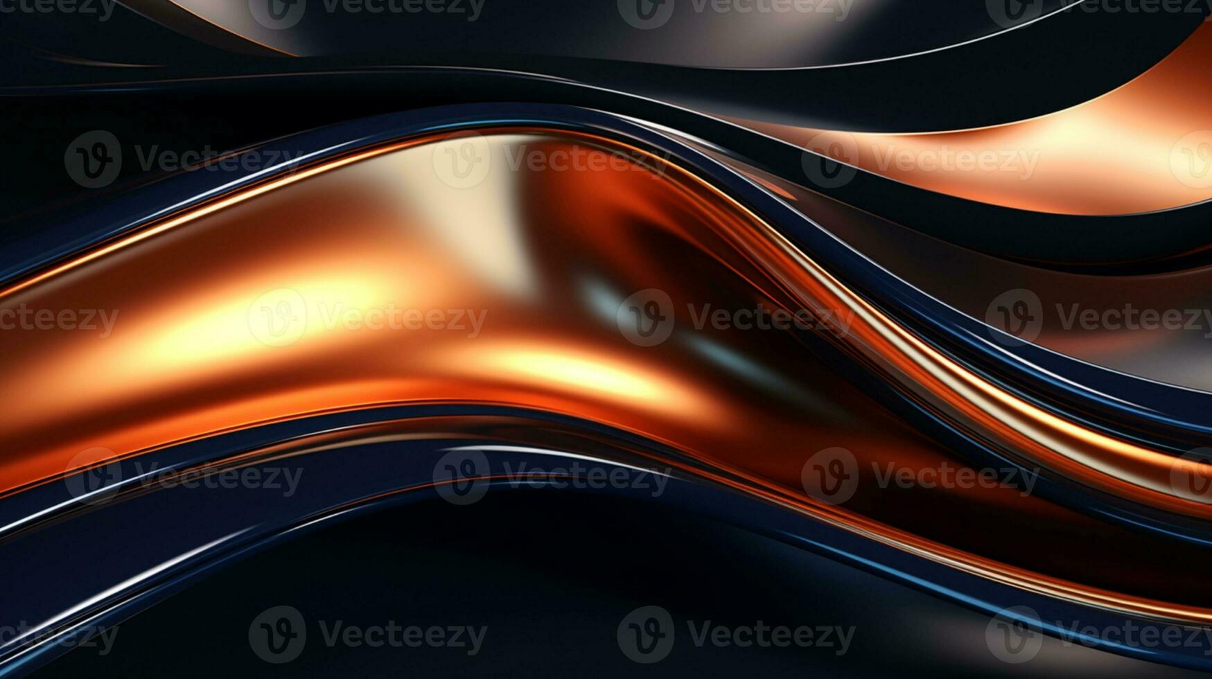 3d abstract iridescent metallic wavy background. vibrant liquid reflection surface. neon holographic fluid distortion AI Generative photo