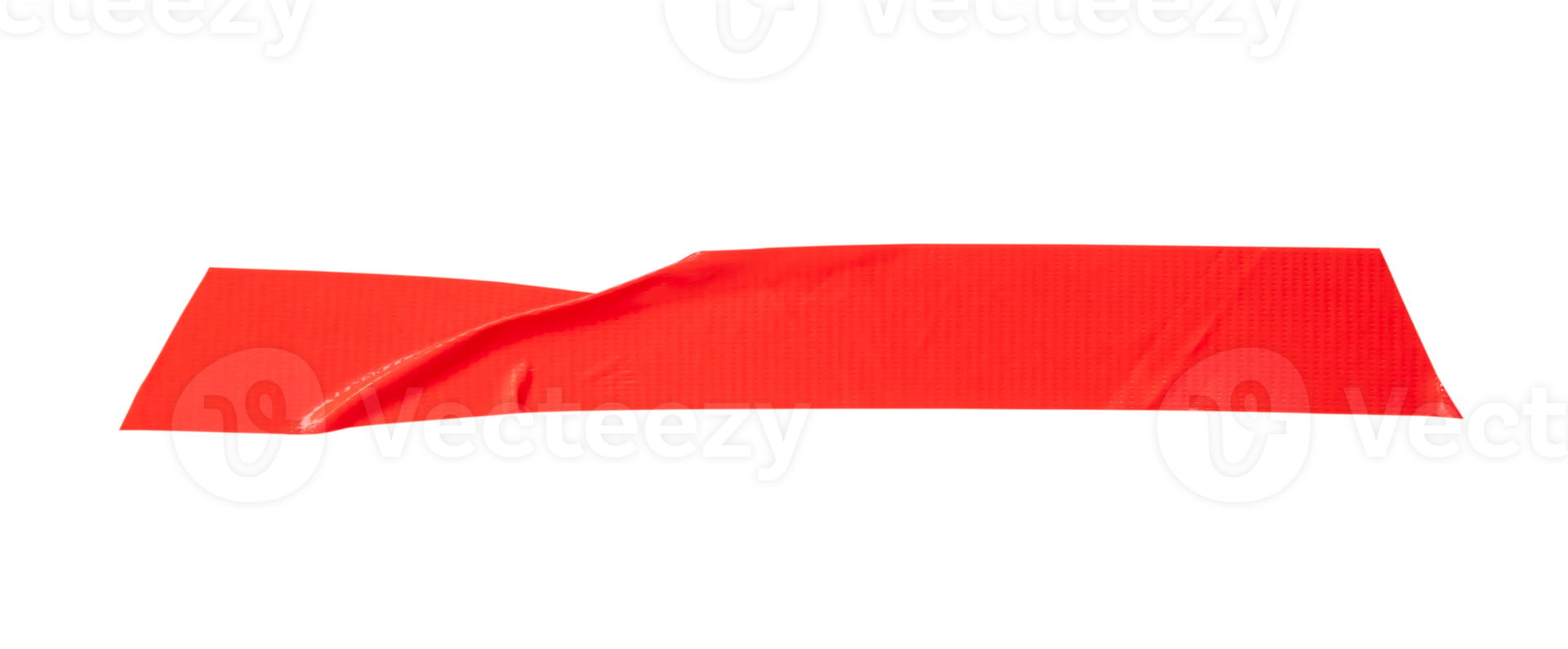 Red tape or adhesive vinyl tape in stripe isolated with clipping path