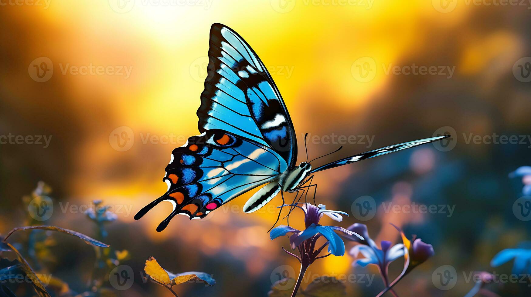 Beautiful butterfly in nature generated by Ai photo