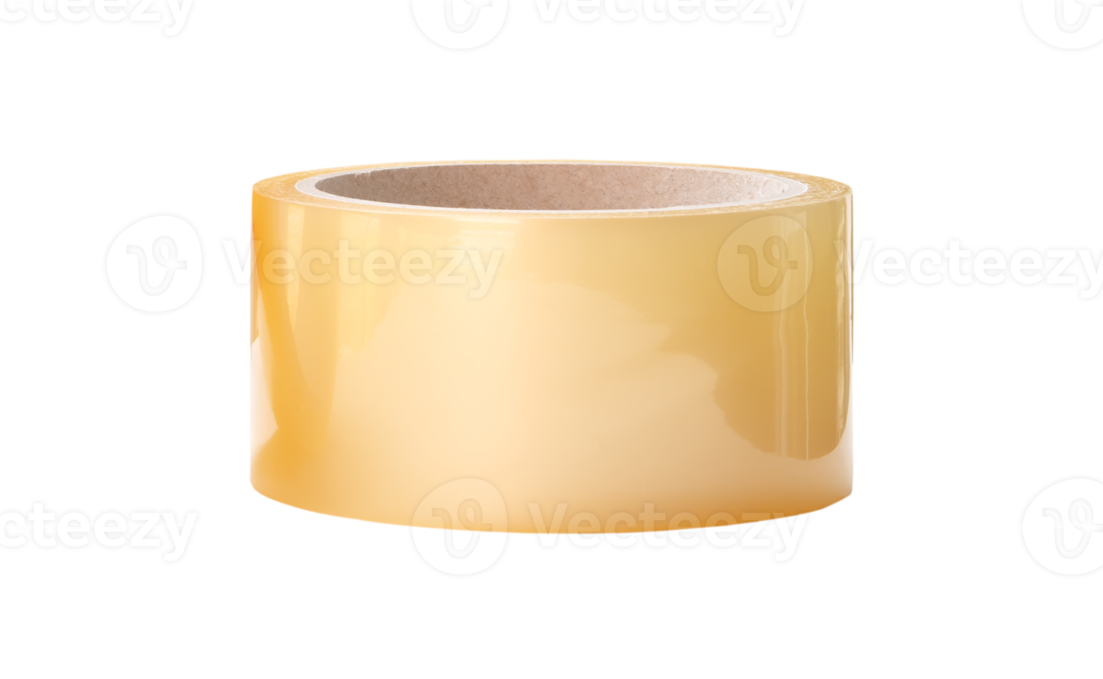 Single brown transparent tape or scotch tape isolated with clipping path in png file format