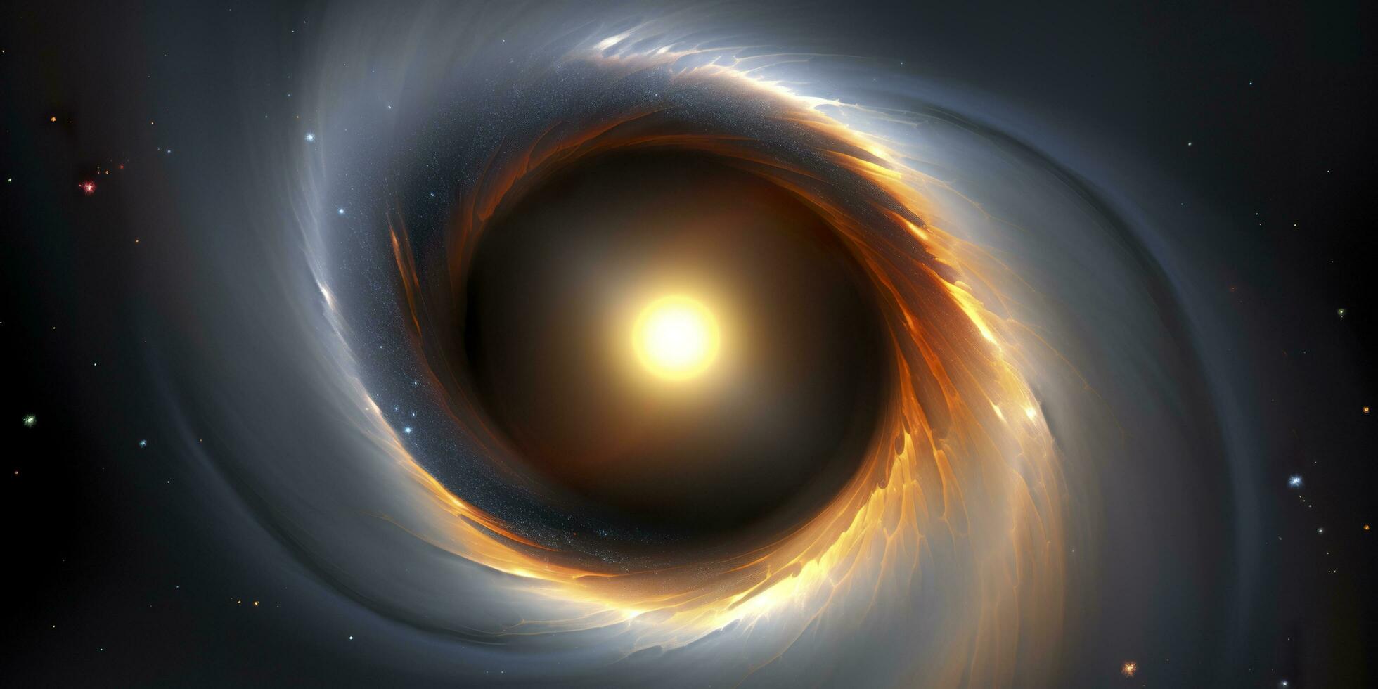 Black Holes. The Mysterious Objects of Outer Space. Abstract Space Wallpaper. AI Generative photo