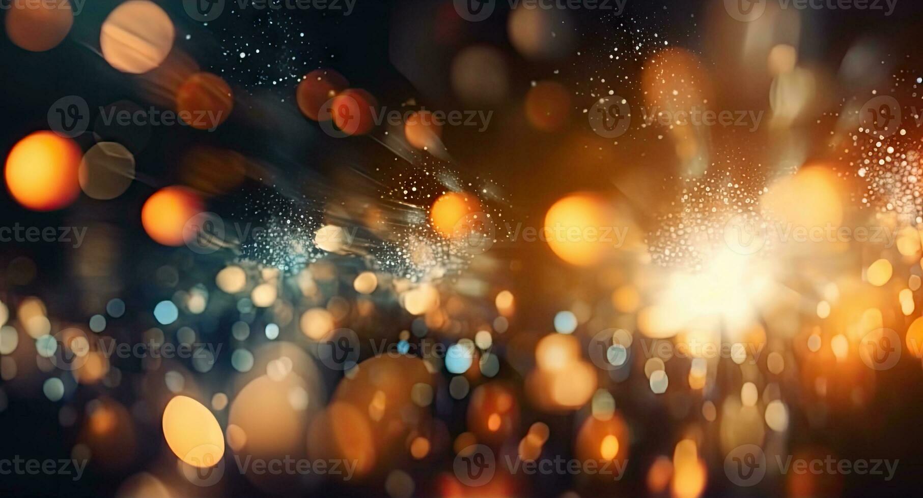 Light through wet windows. Night festival background. For banner, postcard, book illustration. Created with generative AI tools photo