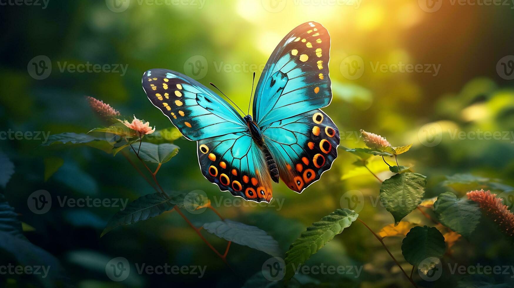 Beautiful butterfly stay in the forest generated by Ai photo