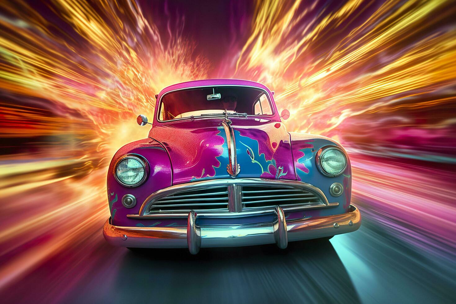 Fast Shutter Speed Captures Excitement and Energy of Car. AI Generative photo