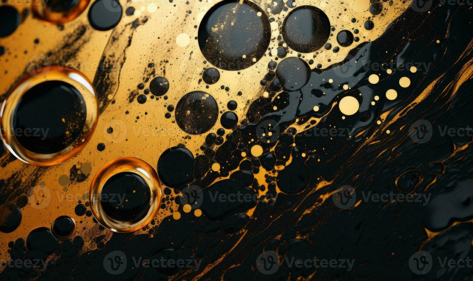 Texture of flow liquid gold. Spreading golden wallpaper. For banner, postcard, book illustration. Created with generative AI tools photo