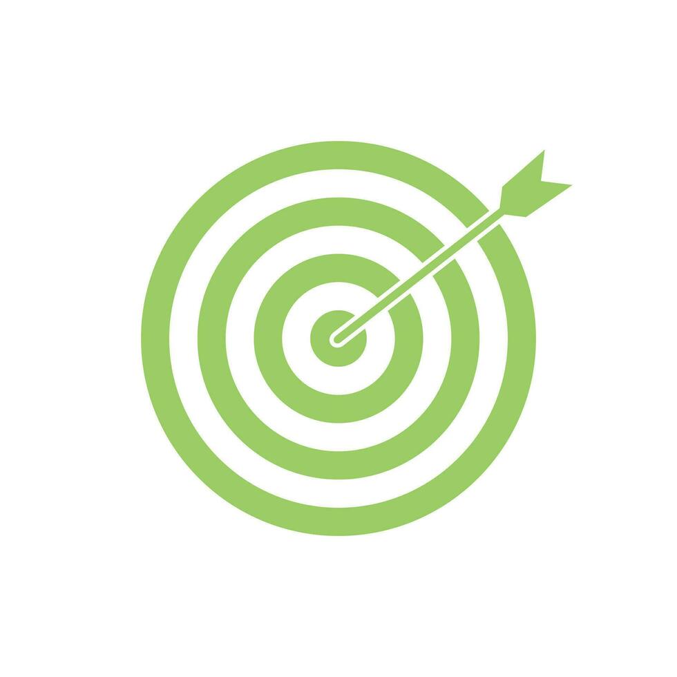 Light green bullseye dart target icon. Dart target goal marketing sign. Arrow dart logo vector. Winner dart sign. vector