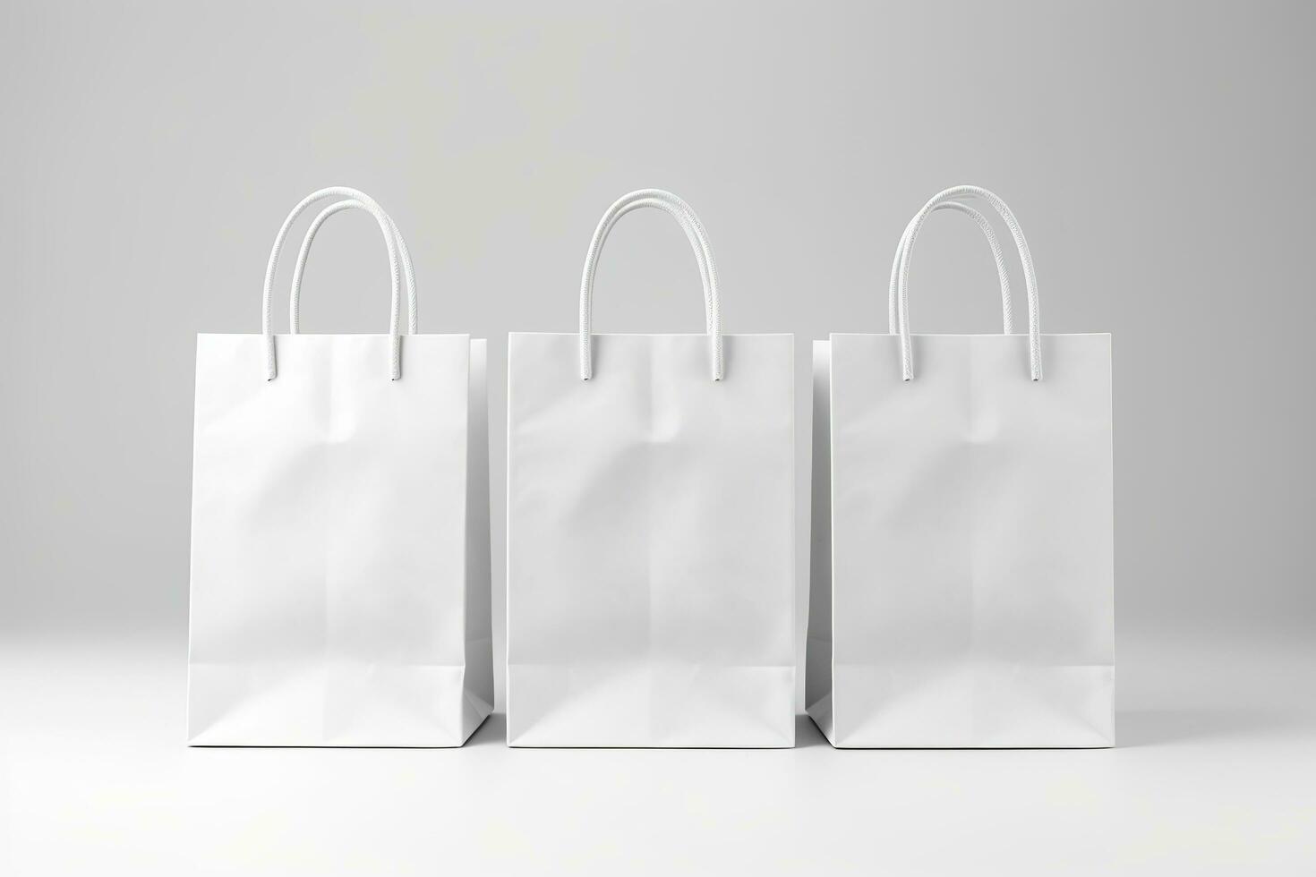 Shopping bag mockup design on white background. Generative AI photo