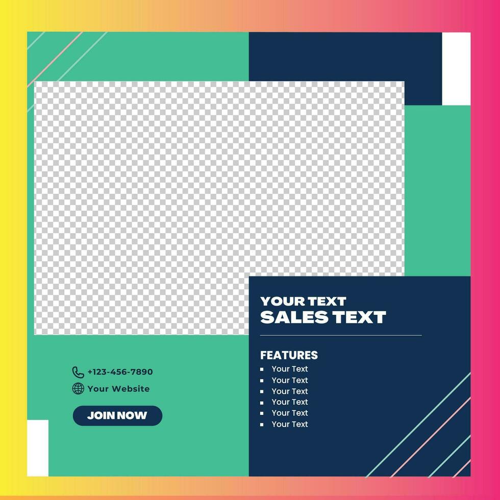Editable square banners. Post template design. Social Media Post Promotion. Web ads. Sale post design premium vector illustration