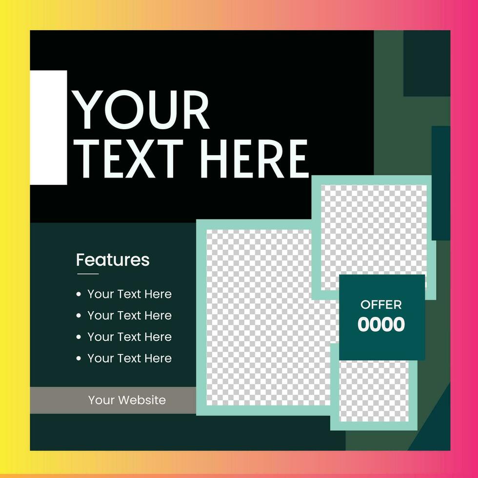 Editable square banners. Post template design. Social Media Post Promotion. Web ads. Sale post design premium vector illustration