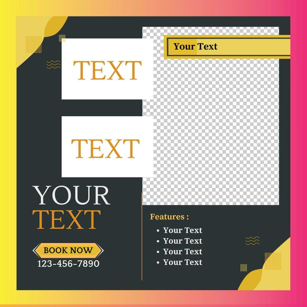Editable square banners. Post template design. Social Media Post Promotion. Web ads. Sale post design premium vector illustration