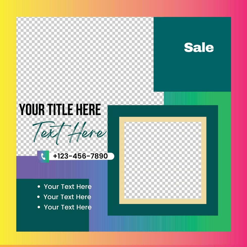 Editable square banners. Post template design. Social Media Post Promotion. Web ads. Sale post design premium vector illustration