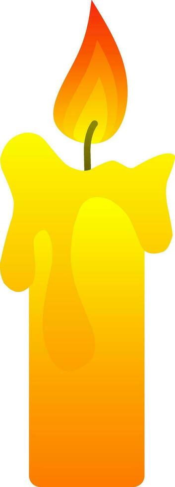 Burning candle icon vector for winter event. Candle icon with burning wick for leisure in cold season. Candle vector for icon, symbol, winter or Christmas decoration
