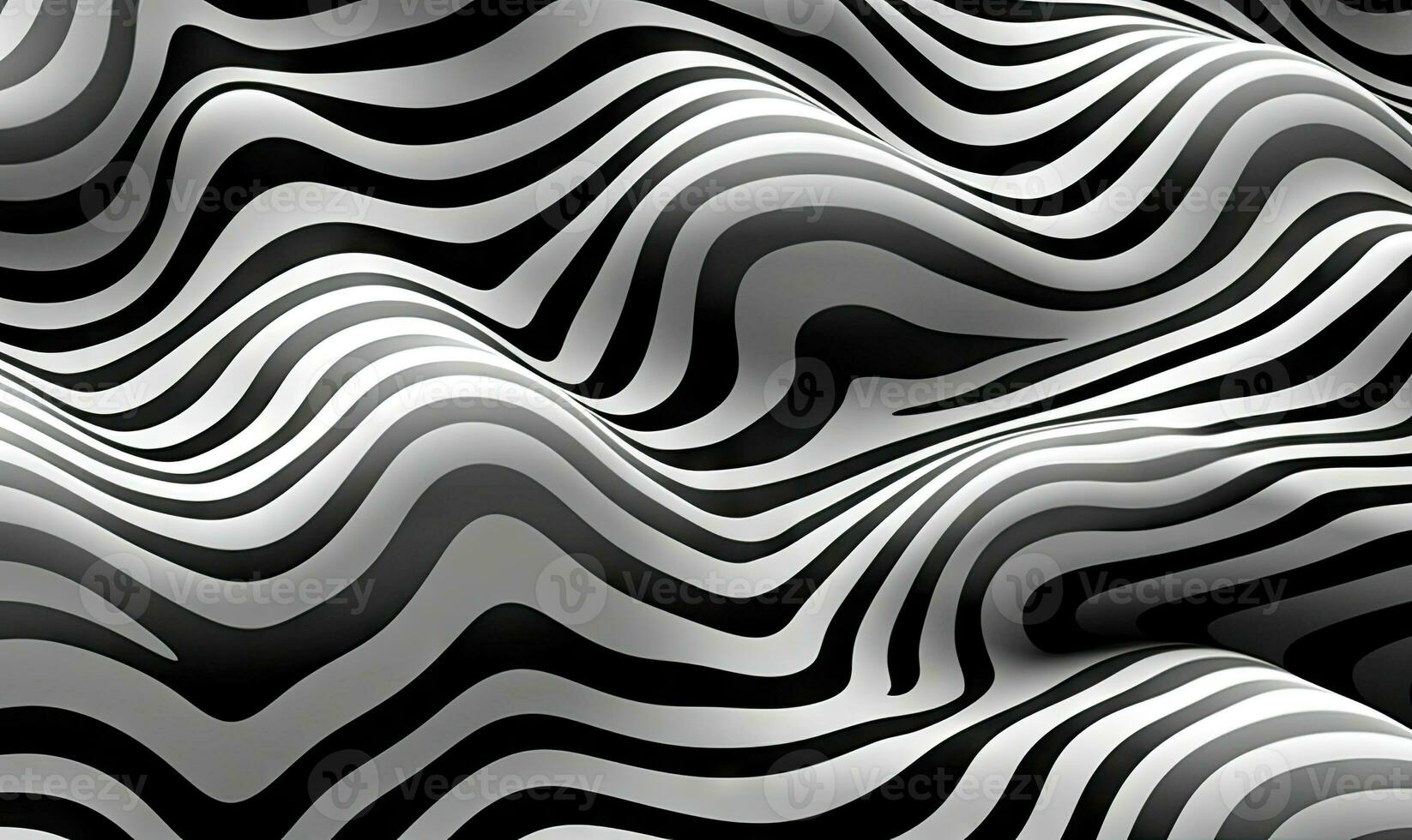 Abstract monochrome wave wallpaper. 3d forms background. For banner, postcard, book illustration. Created with generative AI tools photo