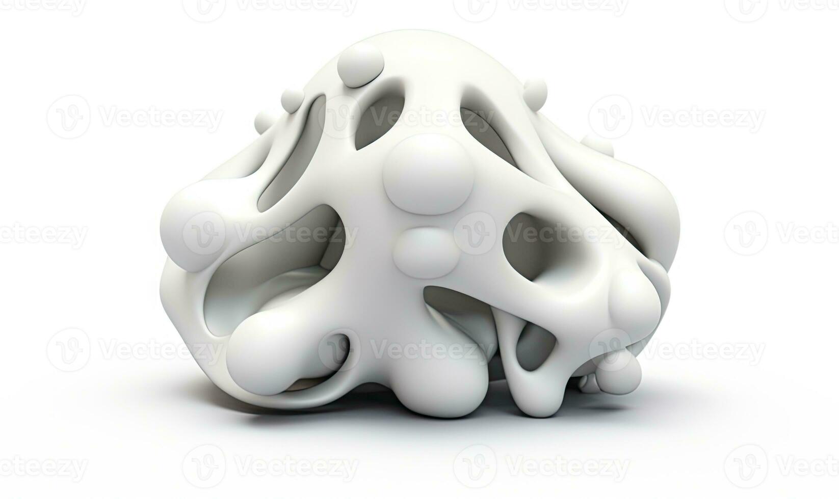 Futuristic object white on background. Abstract shape. For banner, postcard, book illustration. Created with generative AI tools photo