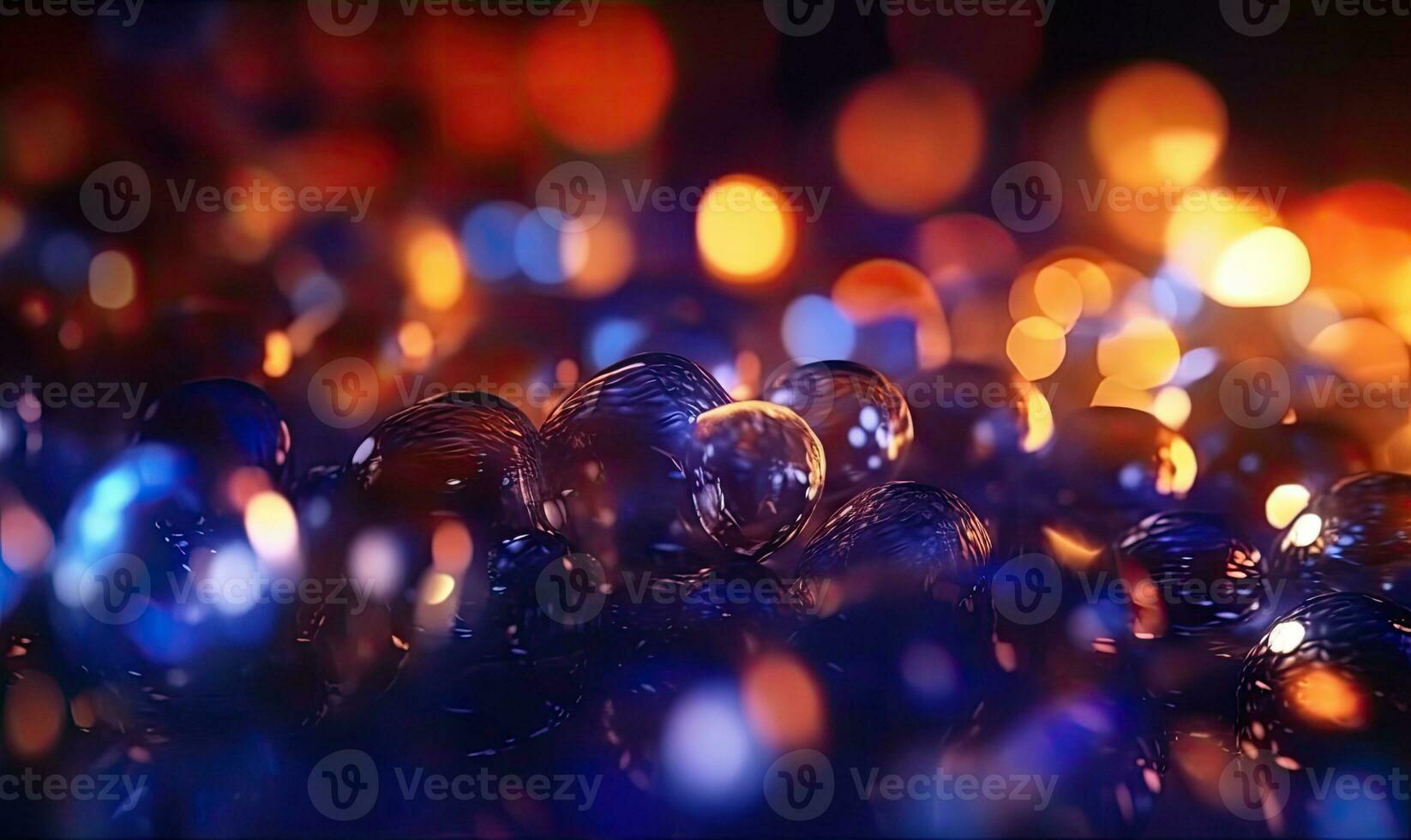 Light through wet windows. Night festival background. For banner, postcard, book illustration. Created with generative AI tools photo