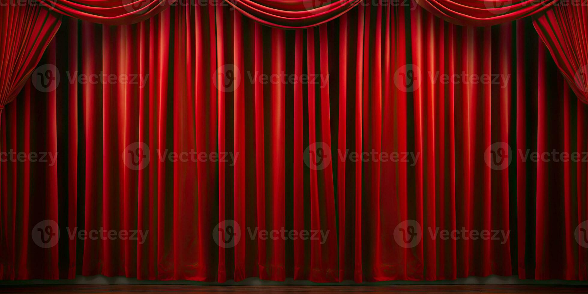 teatro etapa rojo cortinas fondo de pantalla. creado con generativo ai herramientas foto