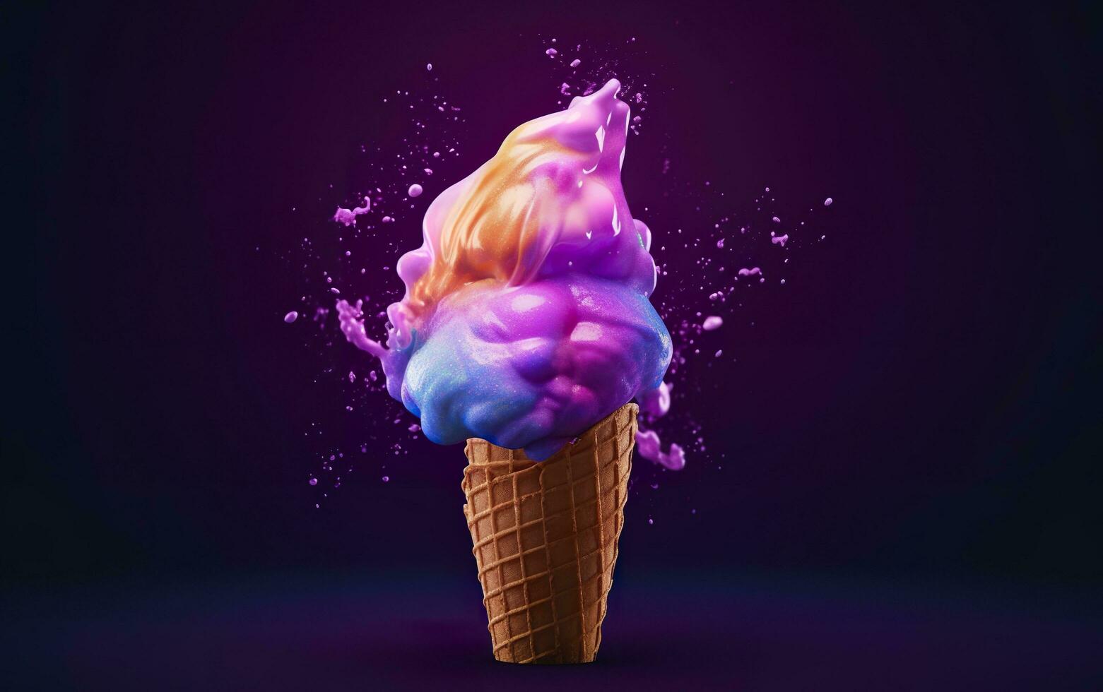 Ice cream abstract background with empty space for text. AI Generative photo