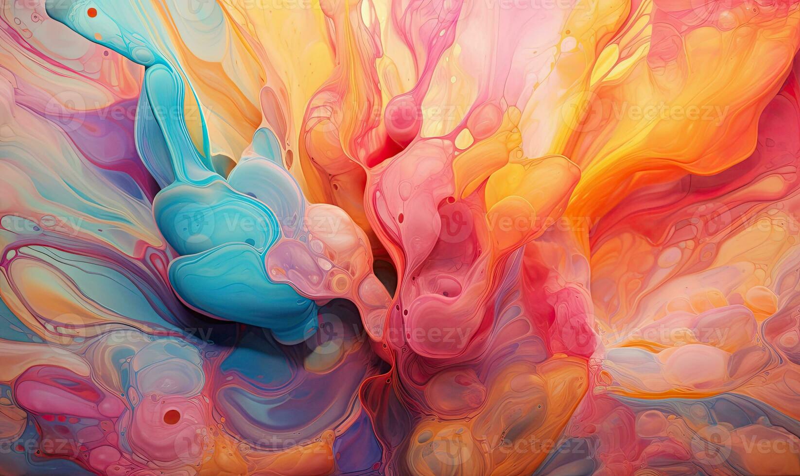Multi colored watercolor pattern. Texture of spreading out paint. For banner, postcard, book illustration. Created with generative AI tools photo