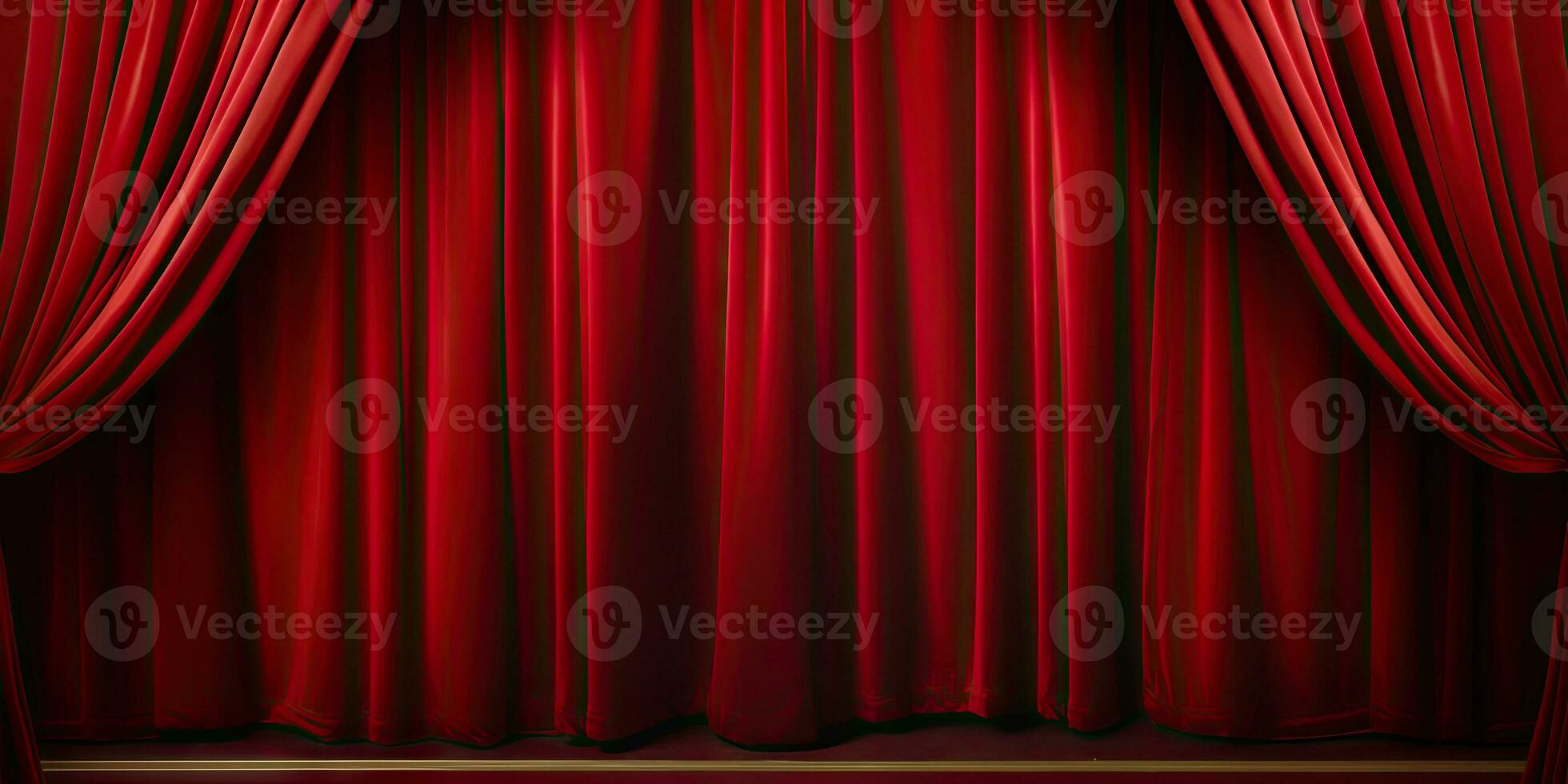 teatro etapa rojo cortinas fondo de pantalla. creado con generativo ai herramientas foto