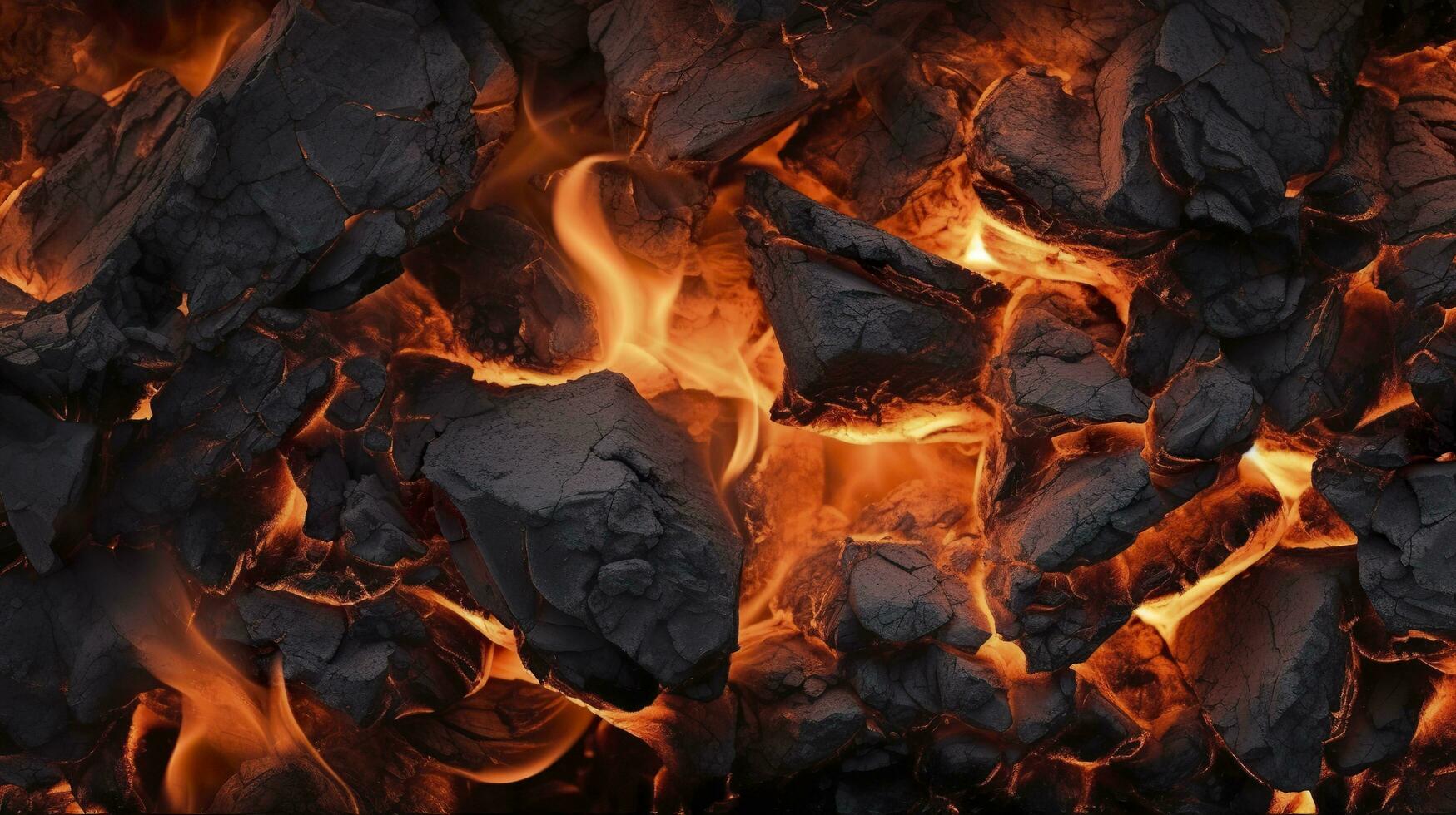 Burning coals from a fire abstract background. AI Generative photo