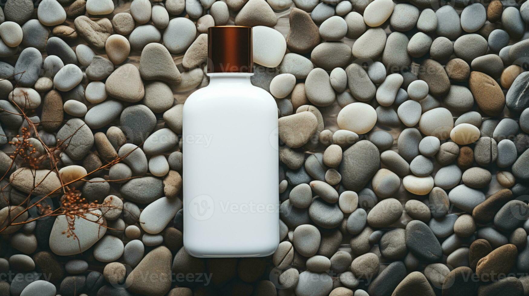 skin care product bottle, shampoo, lotion, with neural background AI Generative photo