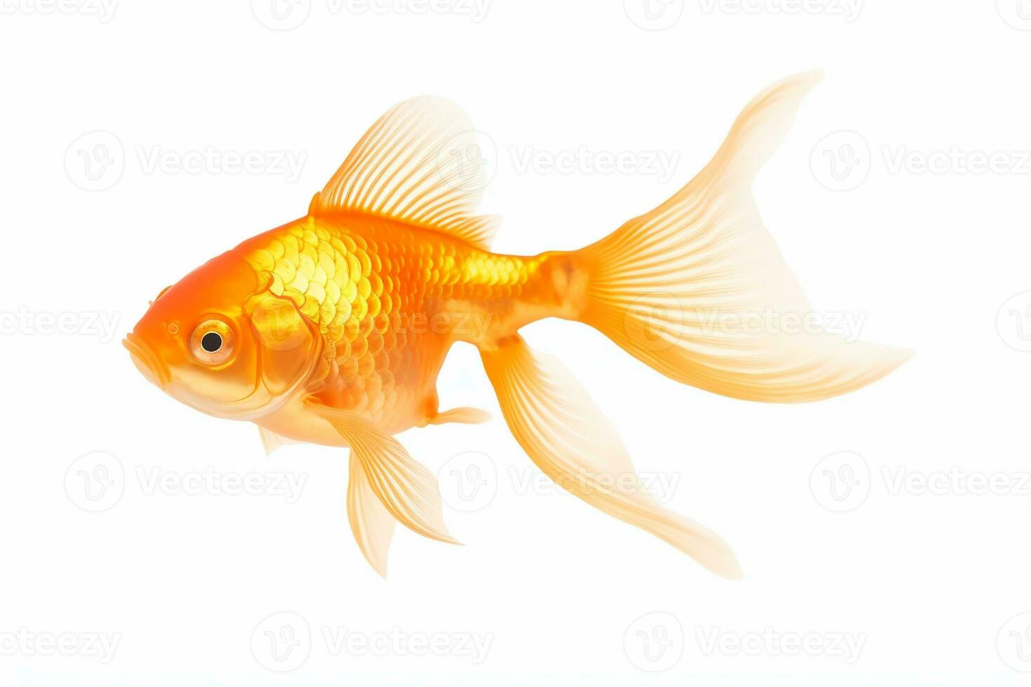 Gold fish on isolated White background ai generative photo