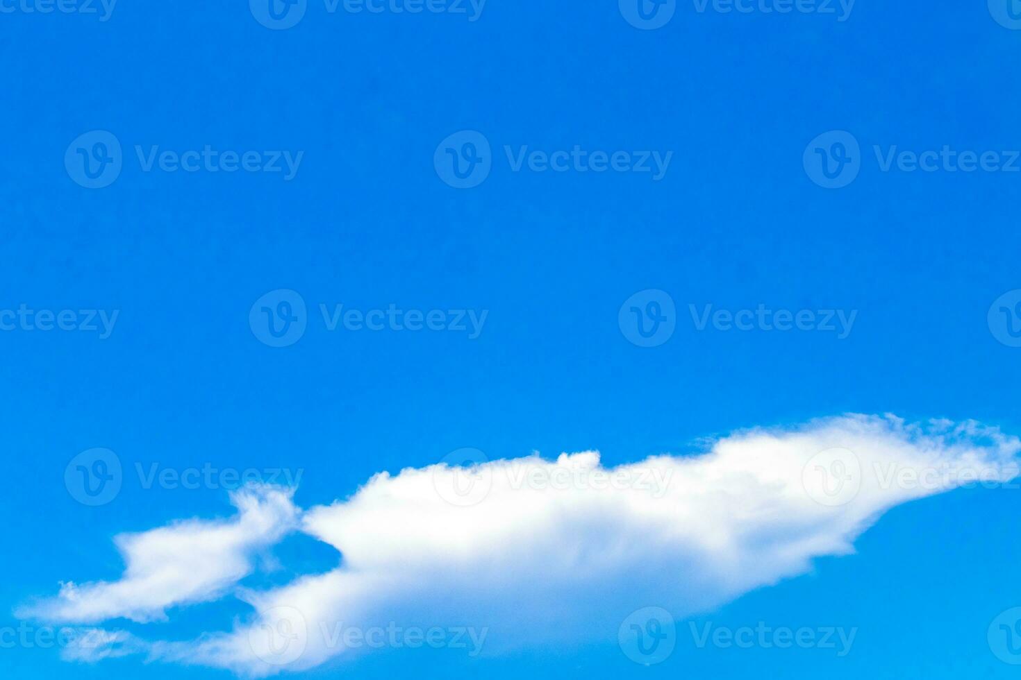 Blue sky with beautiful clouds on sunny day in Mexico. photo