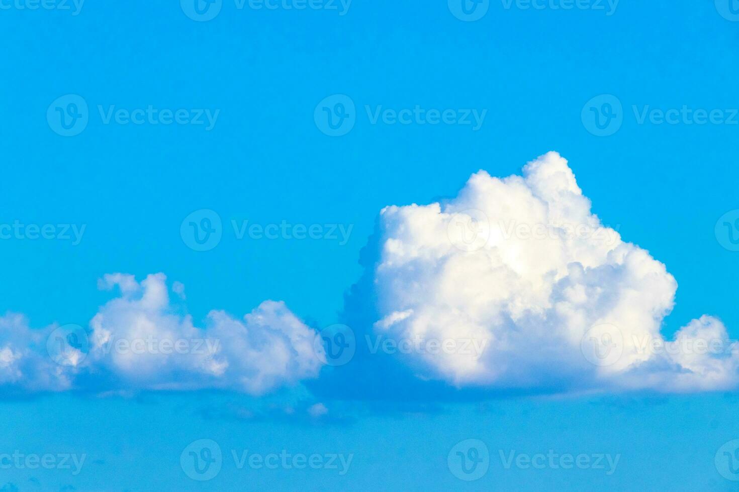 Blue sky with beautiful clouds on sunny day in Mexico. photo