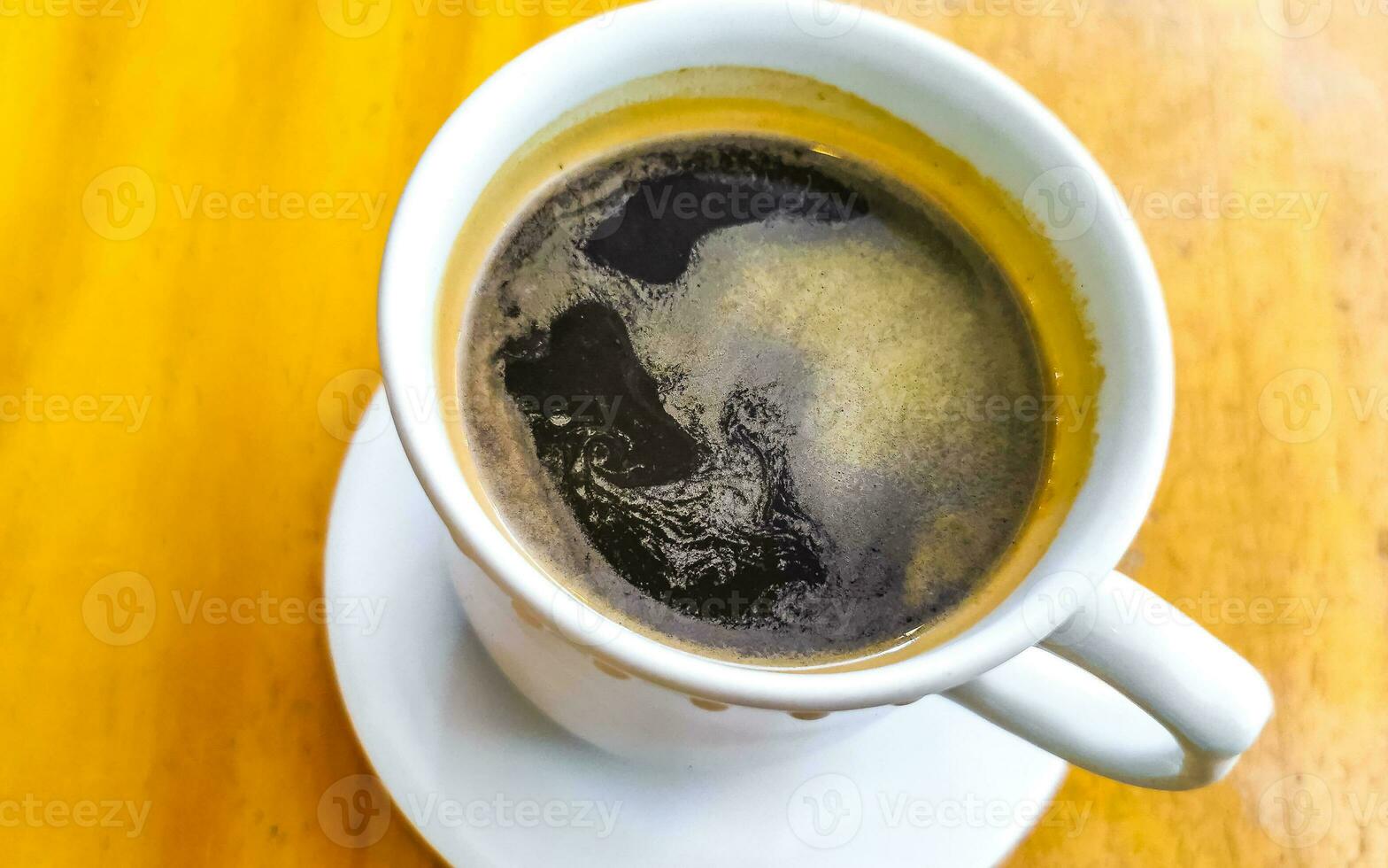 Cup of americano black coffee in restaurant cafe in Mexico. photo