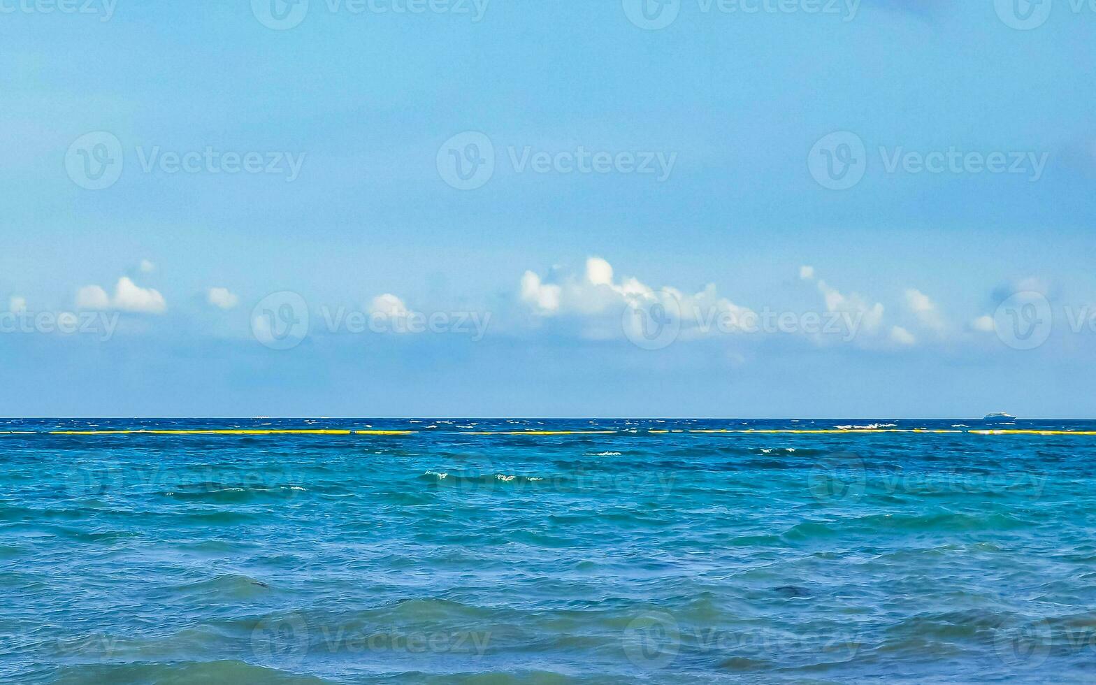 Tropical mexican beach clear turquoise water Playa del Carmen Mexico. photo