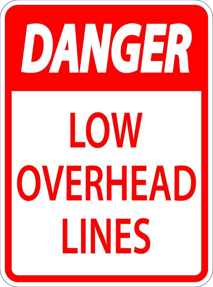 Danger Sign Low Overhead Lines vector