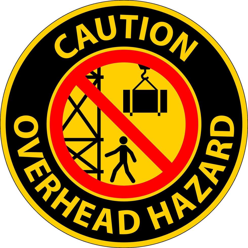 Caution Sign Overhead Hazard vector