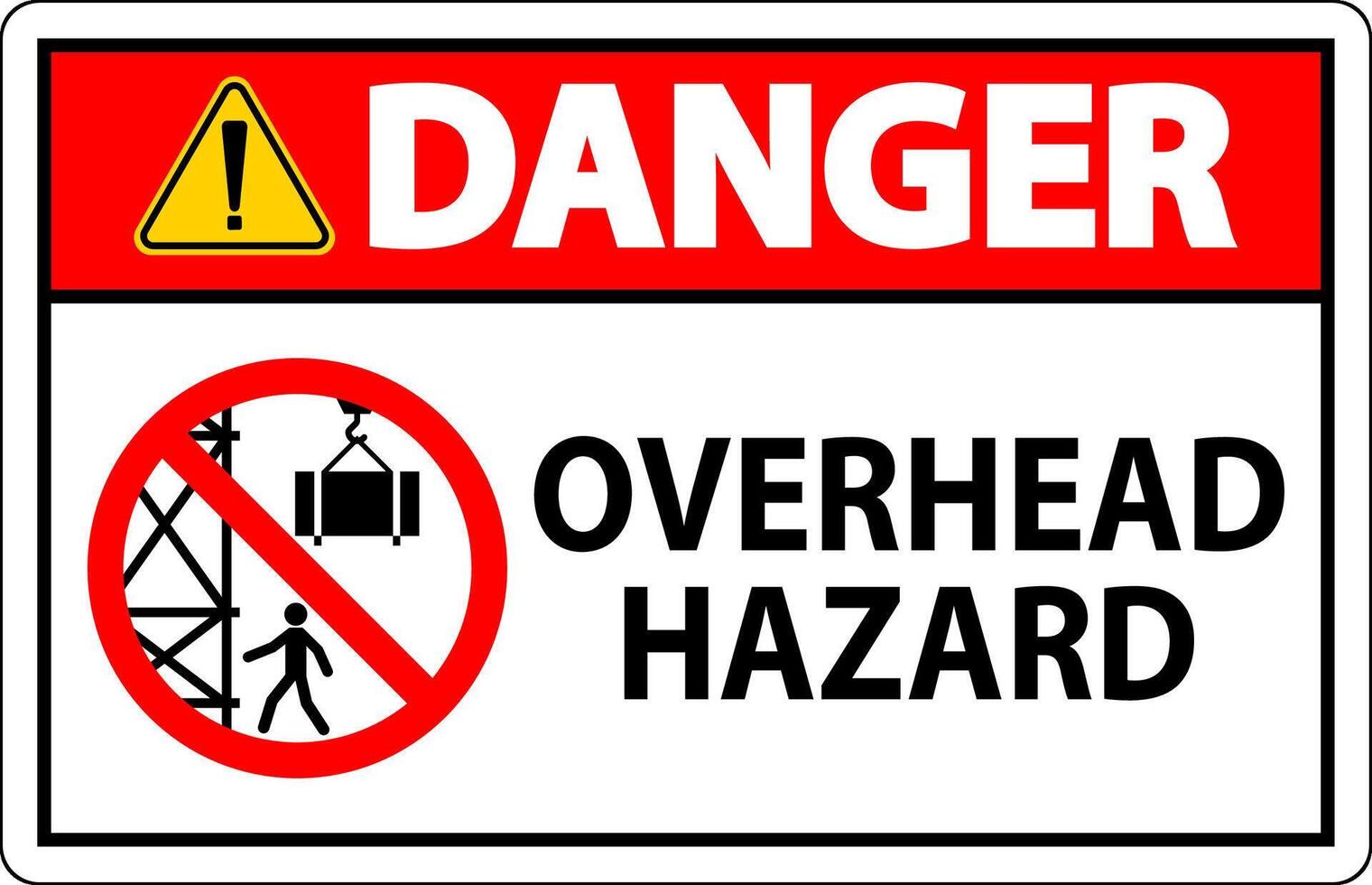 Danger Sign Overhead Hazard vector
