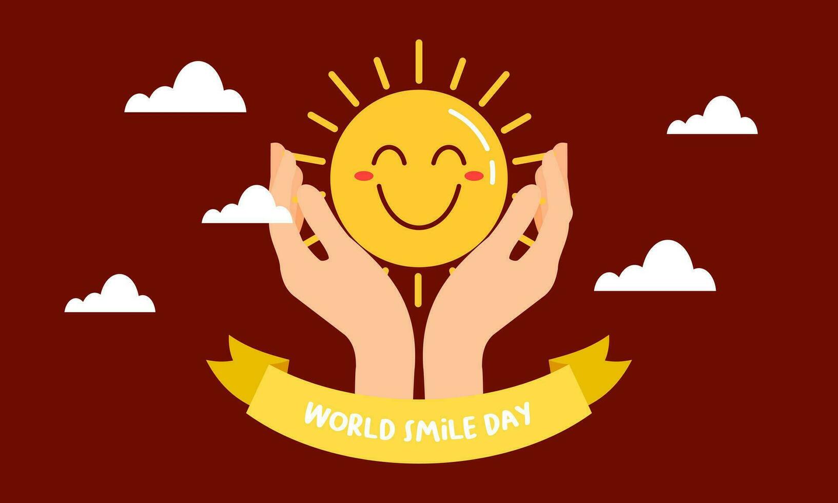 World smile day lettering with cute flower face vector illustration