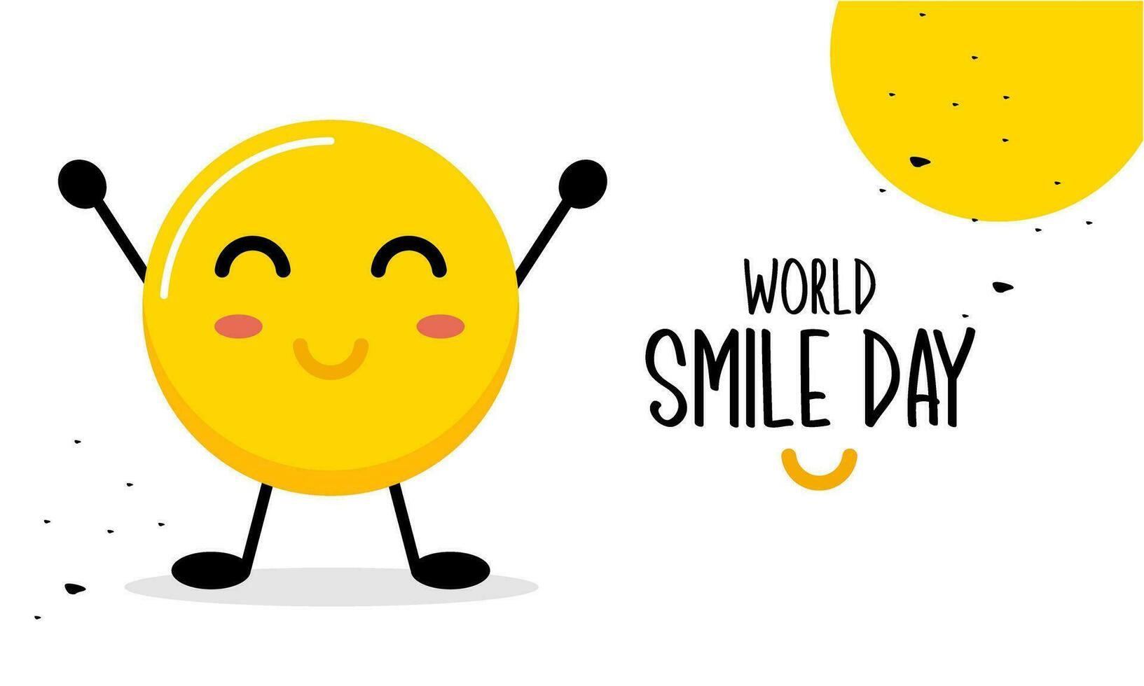 World smile day lettering with cute flower face vector illustration