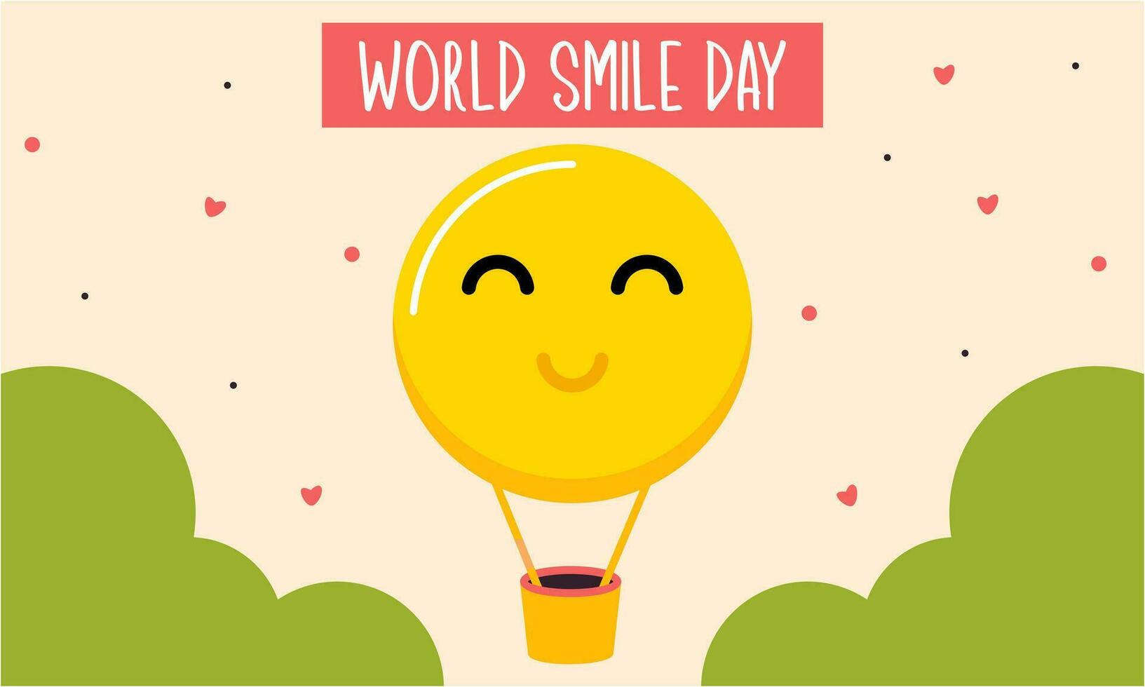 World smile day lettering with cute flower face vector illustration