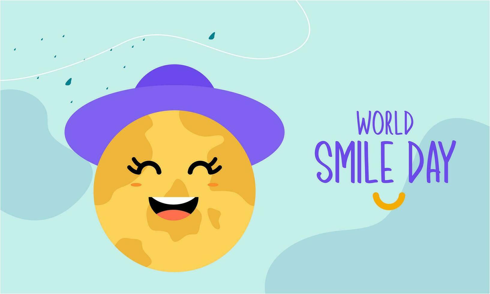 World smile day lettering with cute flower face vector illustration