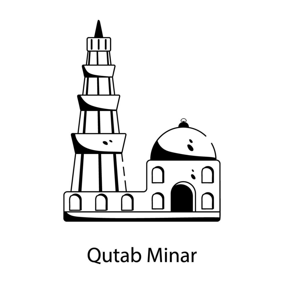 Trendy Qutab Minar vector