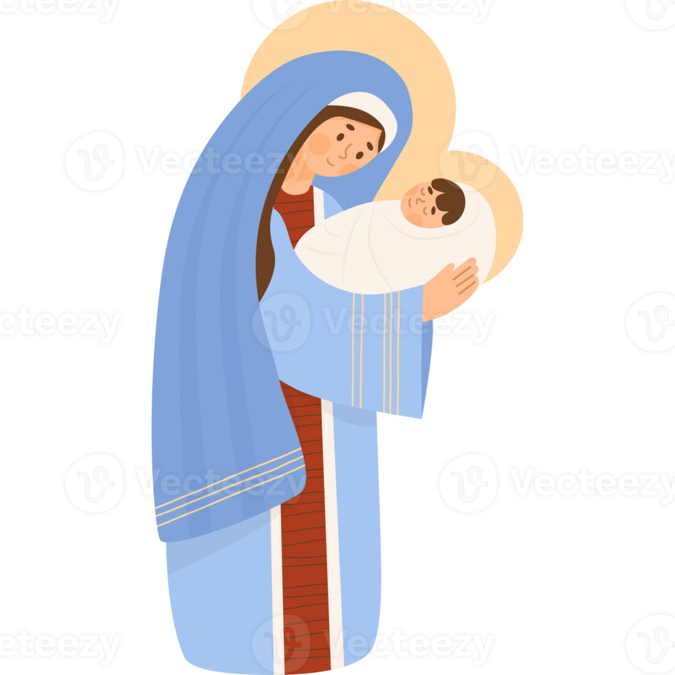 Virgen María y Jesús Cristo png