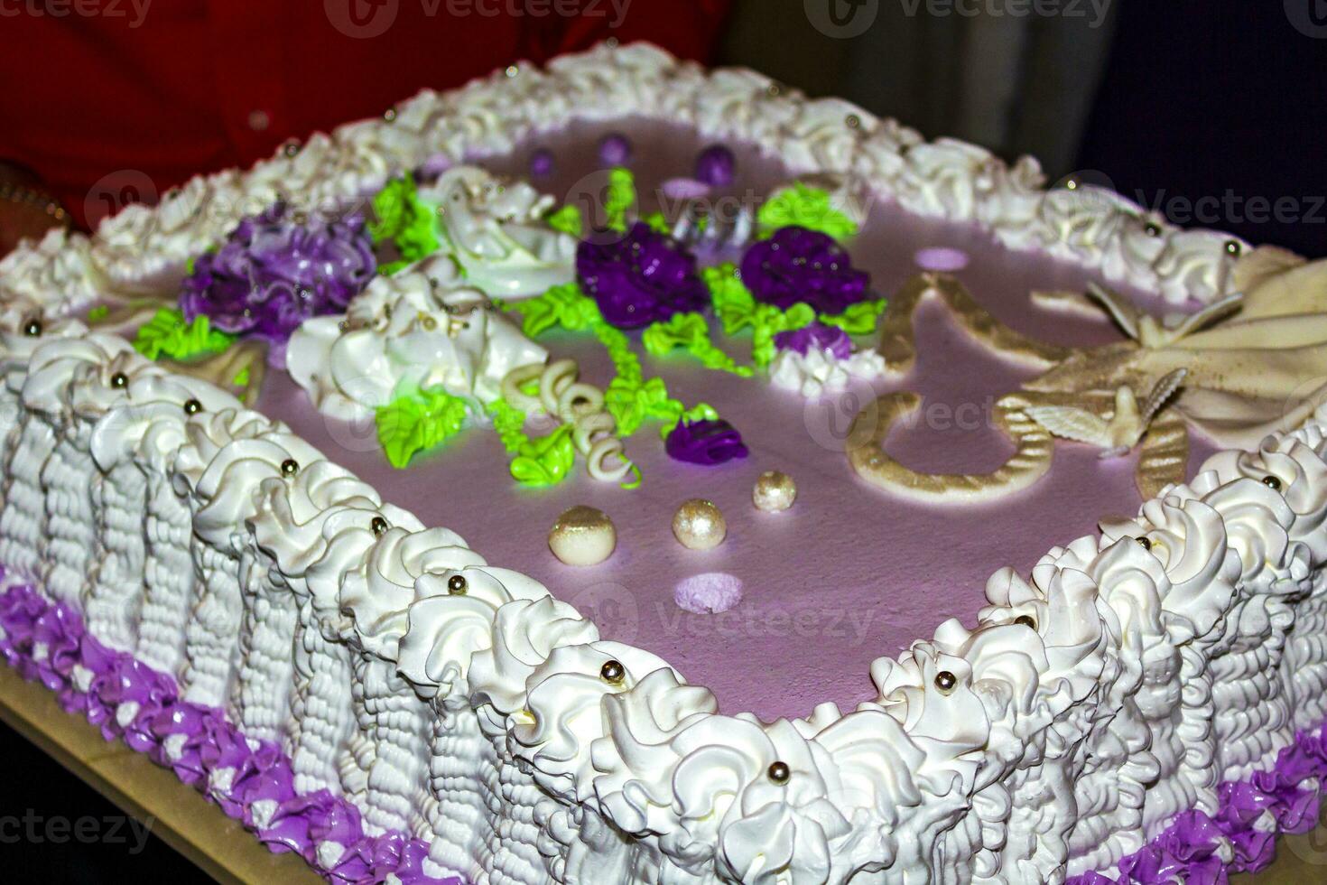 Pink purple holiday cake in Germany. photo