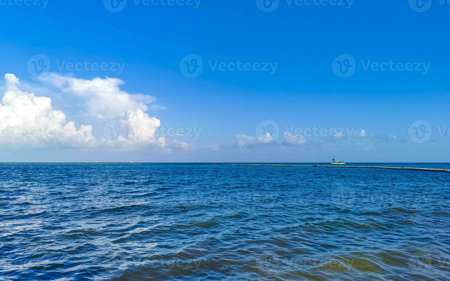 Tropical mexican beach clear turquoise water Playa del Carmen Mexico. photo