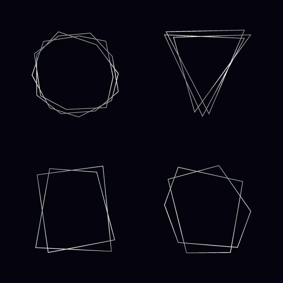 plata geométrico poligonal marco vector