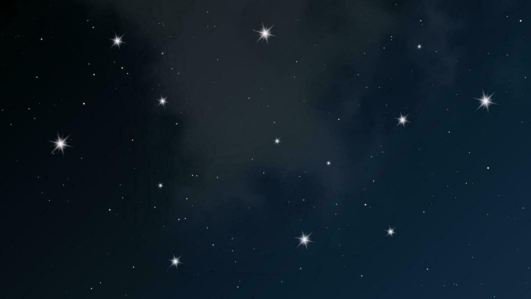 cielo nocturno con nubes y muchas estrellas. fondo de naturaleza abstracta con polvo de estrellas en el universo profundo. ilustración vectorial vector