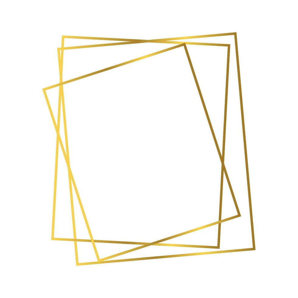 Gold geometric polygonal frame vector