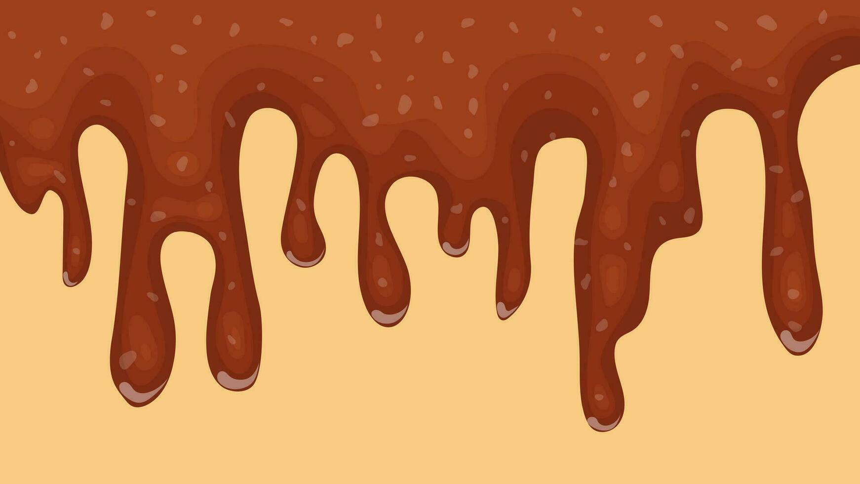 marrón goteo Derretido chocolate fluir abajo. vector ilustración