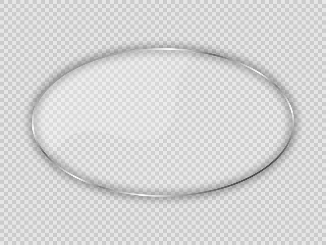 Glass plate in oval frame vector