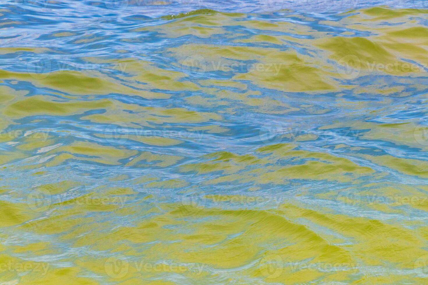 Waves at tropical beach caribbean sea clear turquoise water Mexico. photo