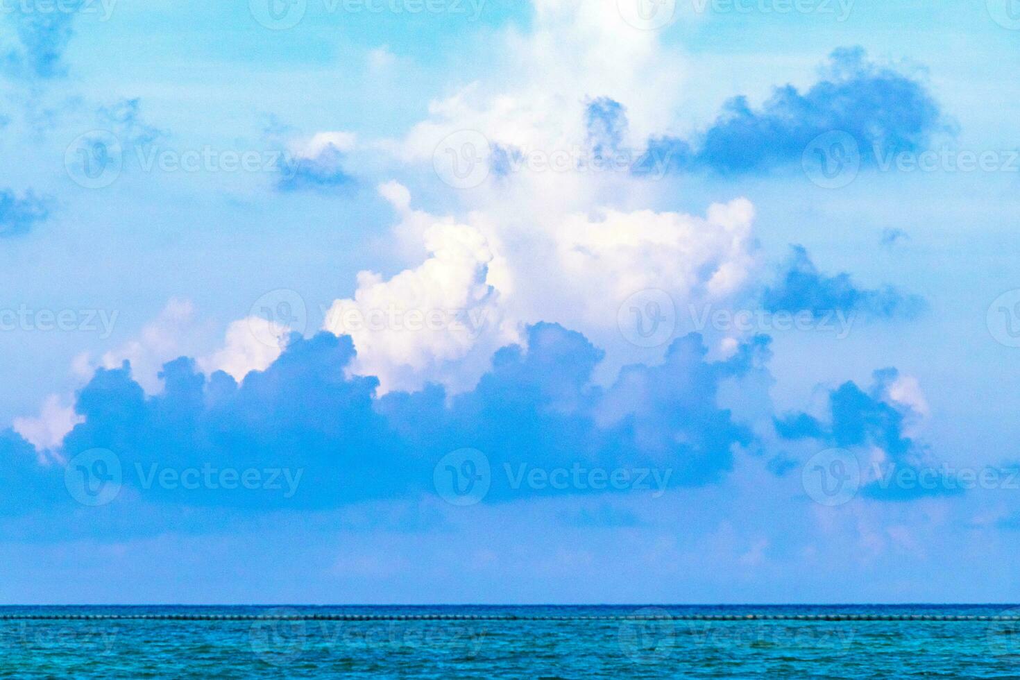 Tropical mexican beach clear turquoise water Playa del Carmen Mexico. photo