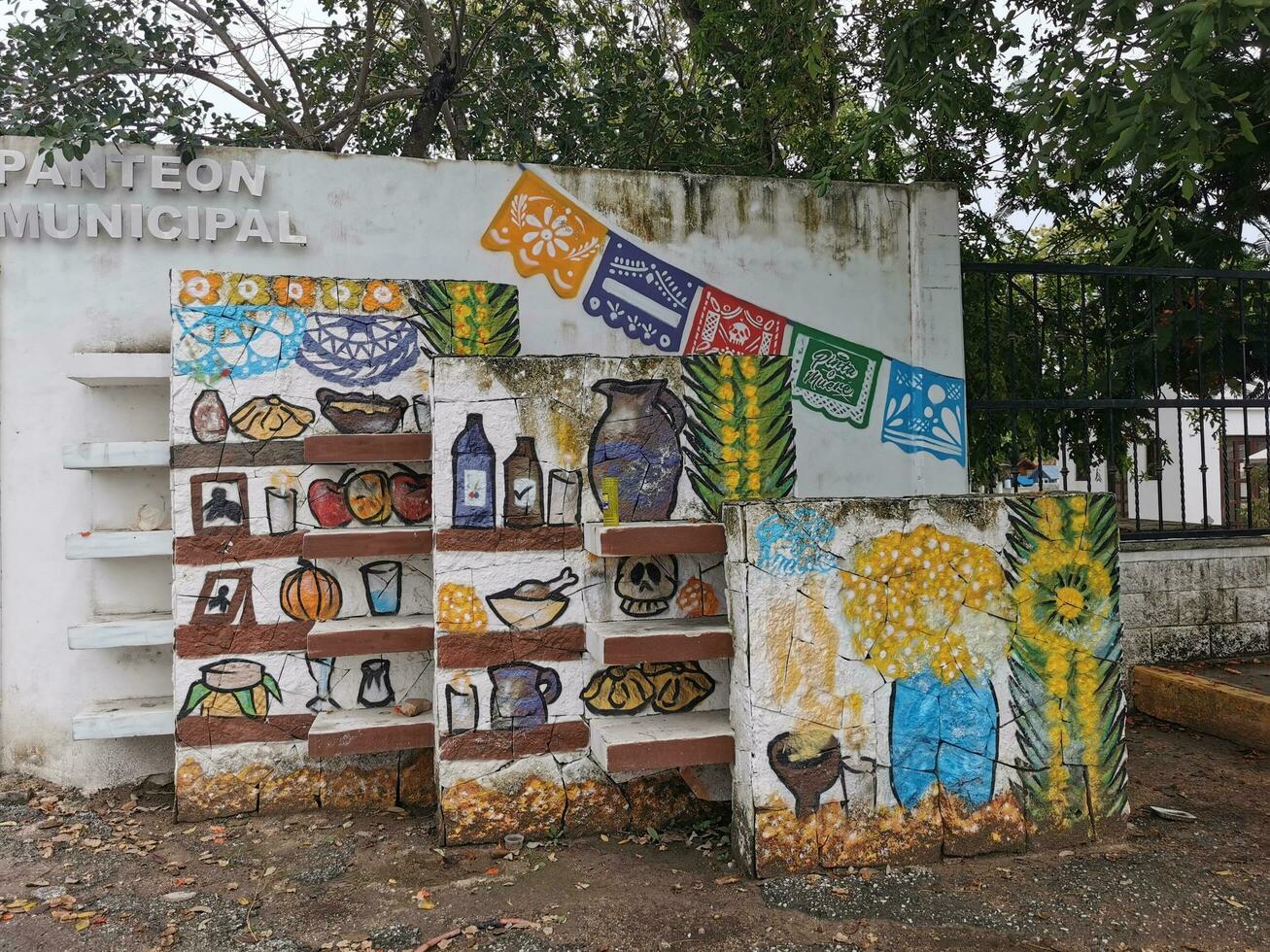 Playa del Carmen Quintana Roo Mexico 2021 Artistic walls with paintings and graffiti Playa del Carmen Mexico. photo