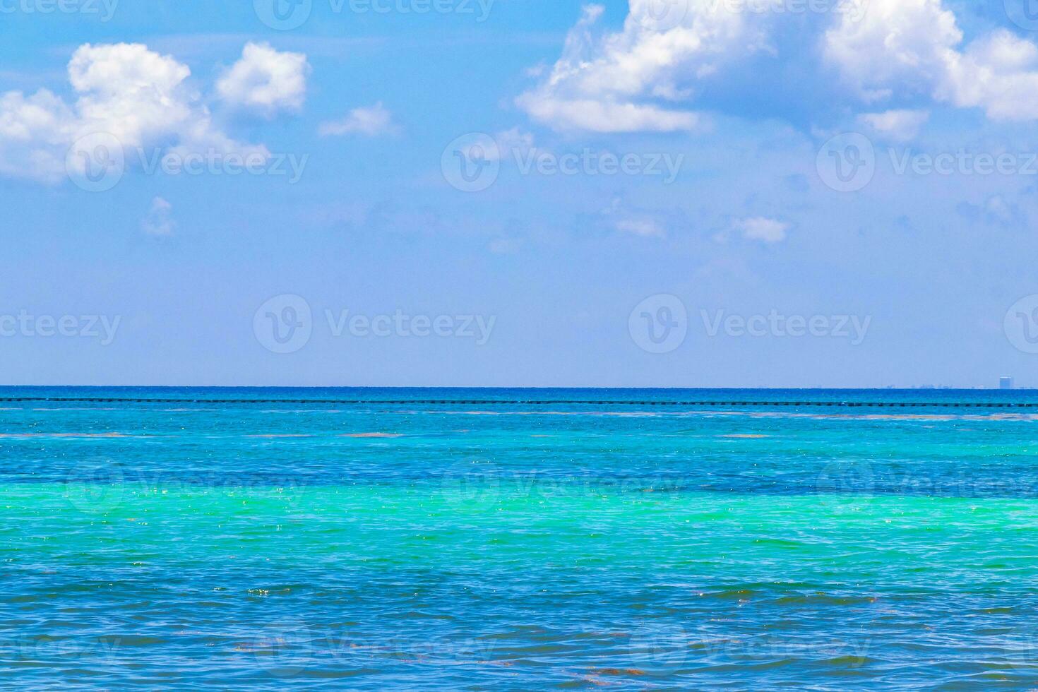 Tropical mexican beach clear turquoise water Playa del Carmen Mexico. photo